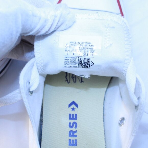 Converse Chuck Taylor All Star Unisex M4 W6 White Low Top Sneakers - M7652 - Picture 6 of 9